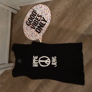 Hippie Logo Black Tank - Small